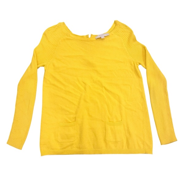 LOFT Sunny Yellow Knit Top - Picture 1 of 12